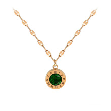 Shangjie oem joyas Fashion Simple Gold Lated Collece Collecle Green циркон ожерелье винатге для женских ожерелья